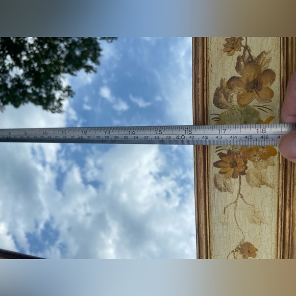 Hand Painted delicate flowers Vintage‎ Mirror gold and earthy tones cottagecore - Picture 11 of 14